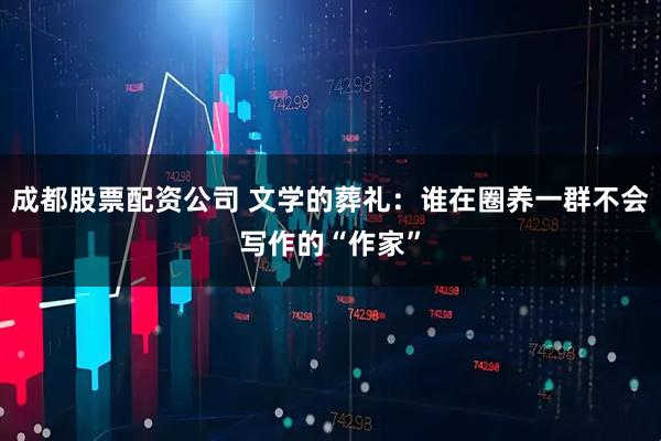 成都股票配资公司 文学的葬礼：谁在圈养一群不会写作的“作家”